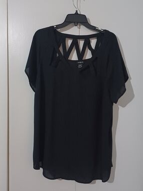 torrid Black Cutout Detail Blouse